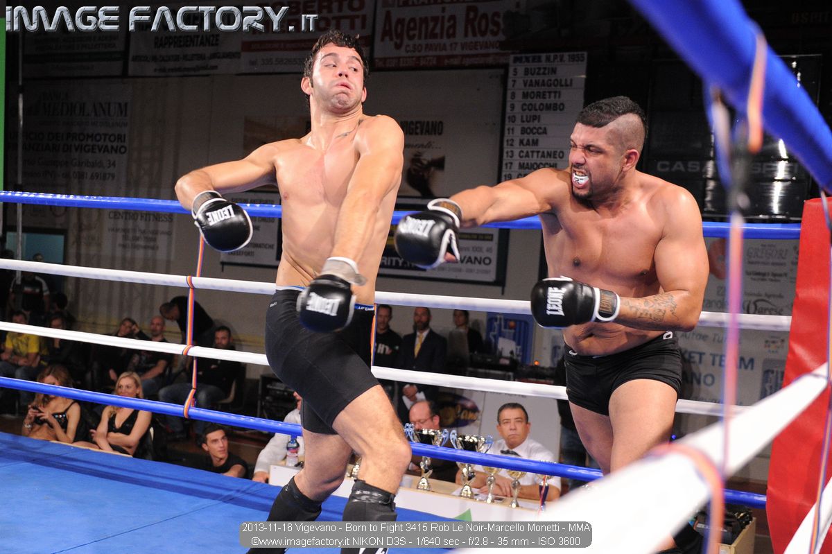 2013-11-16 Vigevano - Born to Fight 3415 Rob Le Noir-Marcello Monetti - MMA